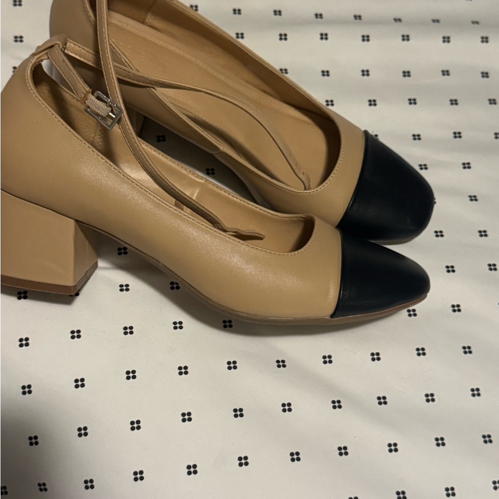 Forever 21 Tan and Black Block Heels